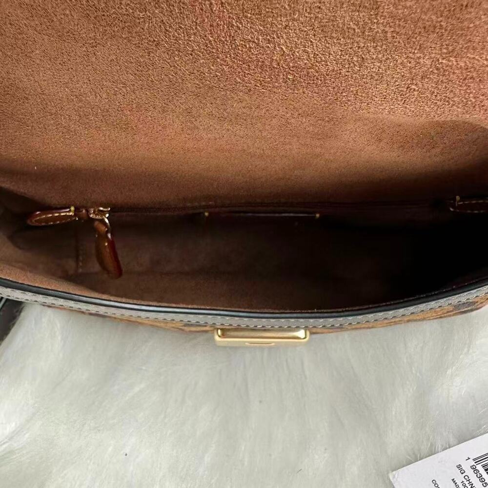 Coach Etta Small Flap Shoulder Bag Signature Chenille CCV65 2025 New Release NWT - Picture 9 of 12